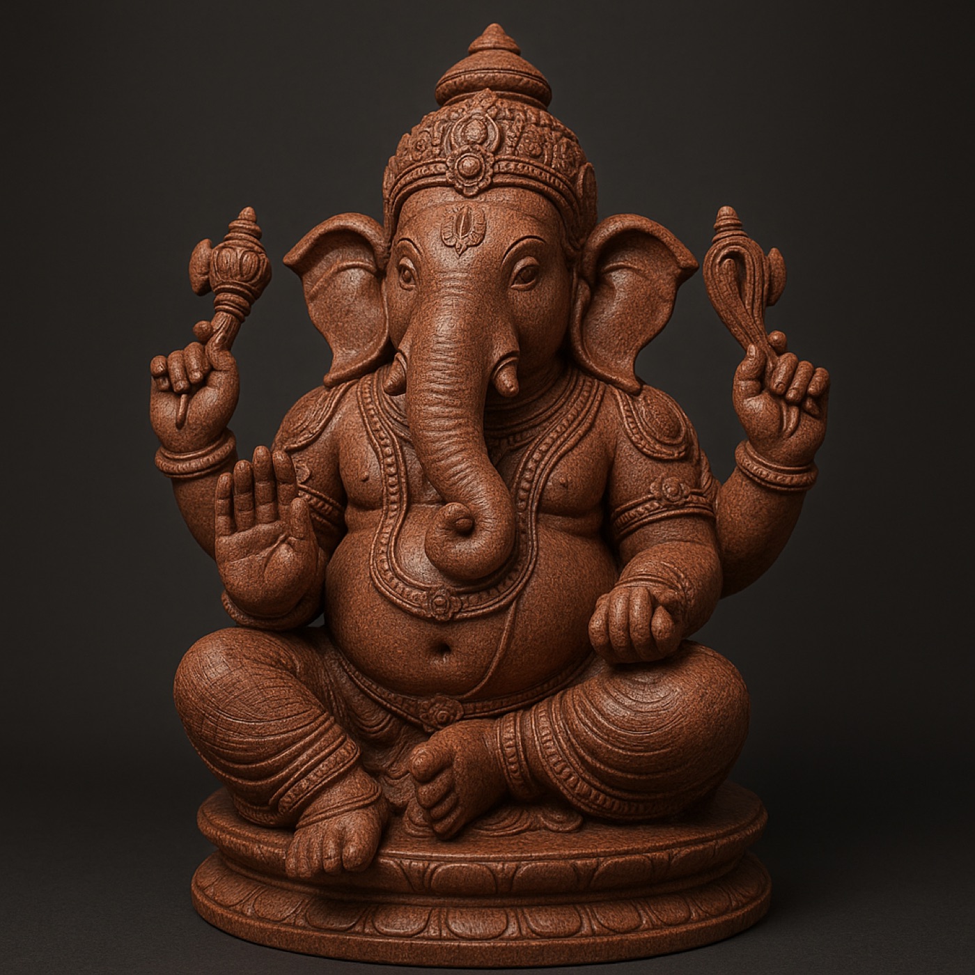 Ganesha, carved in red sandstone